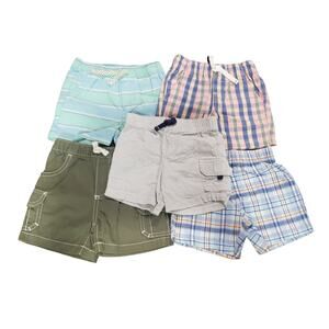 Carters Plaid Striped & Solid Colored Elastic Waist Shorts | Size 18 Months